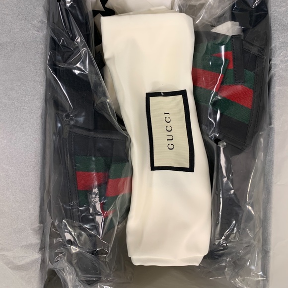Gucci Red Green & Black Bow Slides NIB Womens - Picture 3 of 6